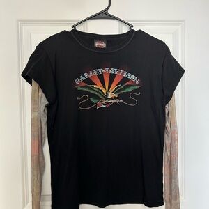 Harley-Davidson Black Tee with Colorful Graphic